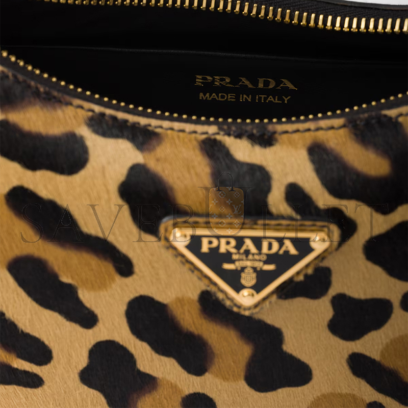 PRADA ARQUÉ PRINTED LEATHER SHOULDER BAG 1BC194 (22.5*18.5*6cm)